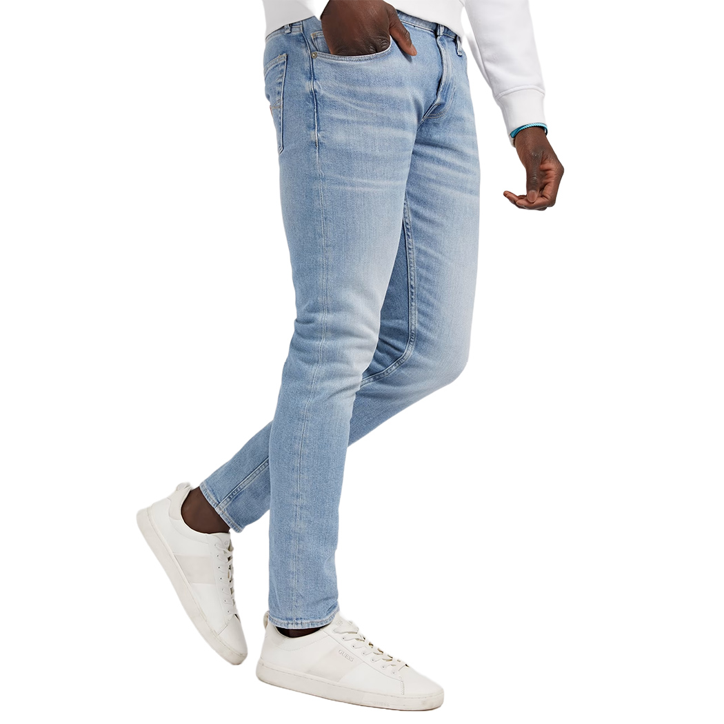 GUESS JEANS UOMO CHRIS PANTALONI DENIM SUPER SLIM COTONE STRETCH M2YA27D4Q43