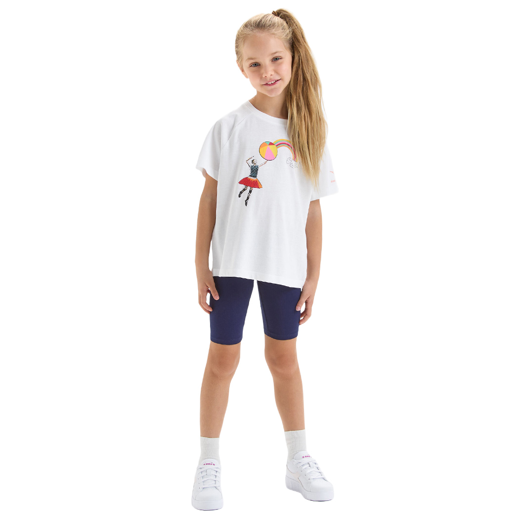 DIADORA JG.SET SS SPORT ART LOGO COMPLETINO BAMBINA T-SHIRT LEGGINGS 102.179350