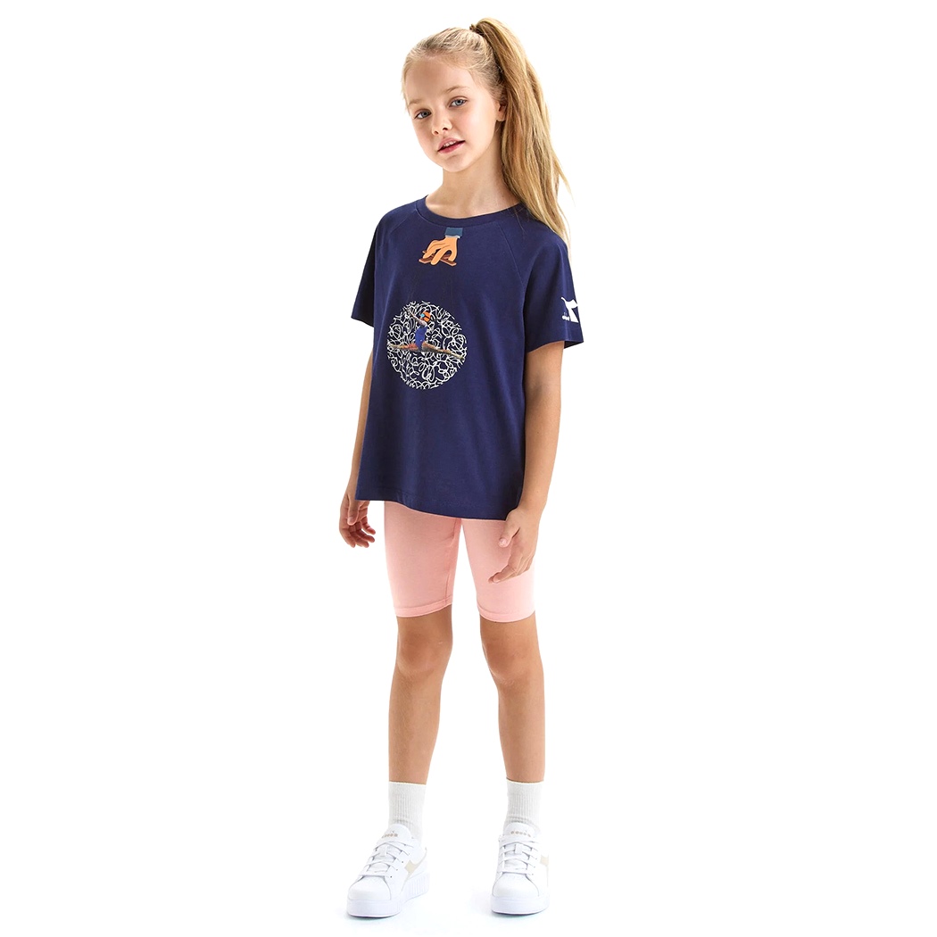 DIADORA JG.SET SS SPORT ART LOGO COMPLETINO BAMBINA T-SHIRT LEGGINGS 102.179350