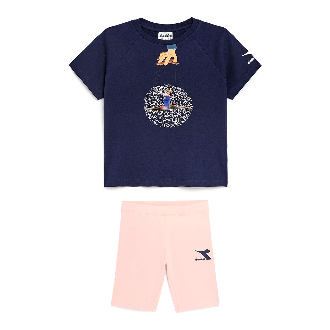 DIADORA JG.SET SS SPORT ART LOGO COMPLETINO BAMBINA T-SHIRT LEGGINGS 102.179350