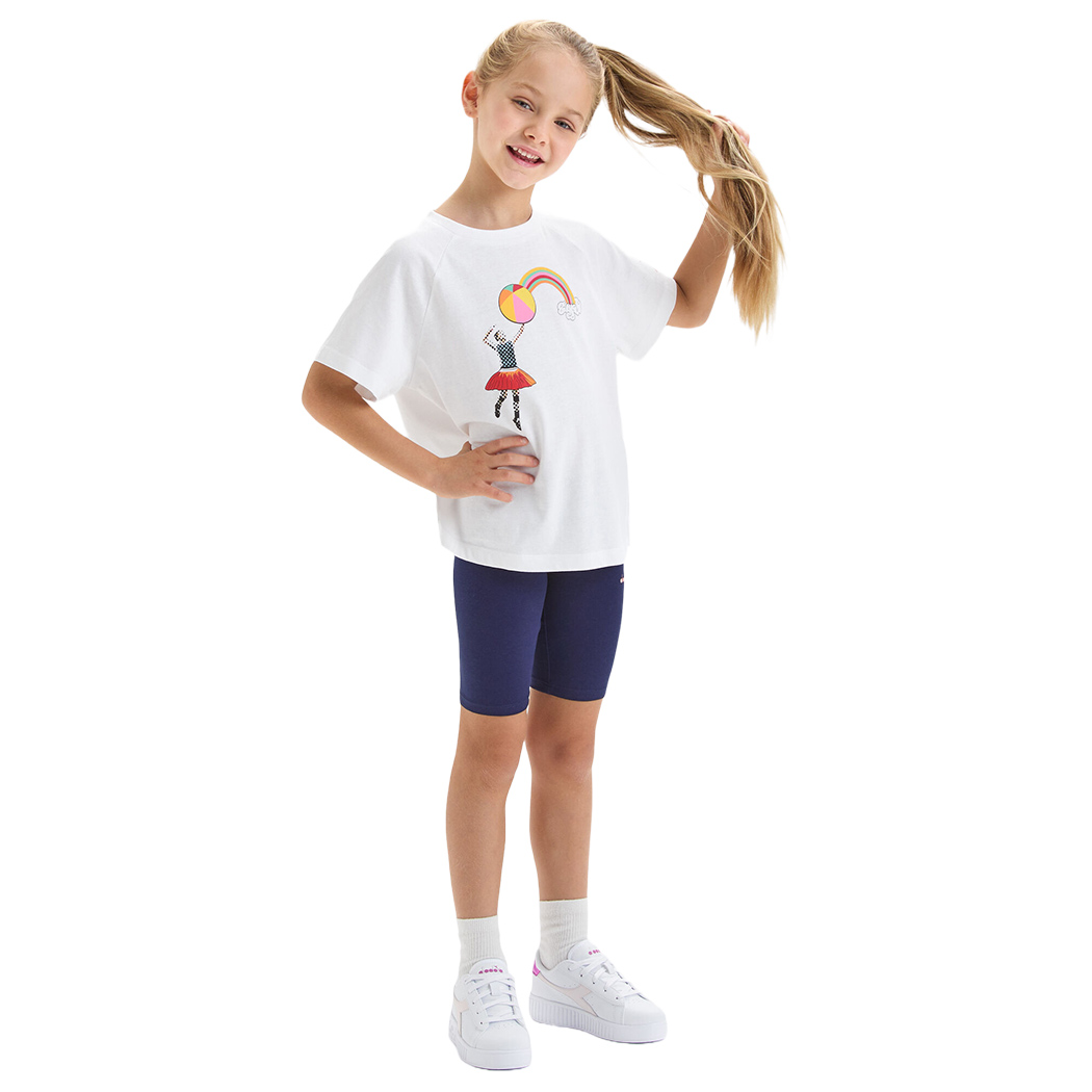 DIADORA JG.SET SS SPORT ART LOGO COMPLETINO BAMBINA T-SHIRT LEGGINGS 102.179350