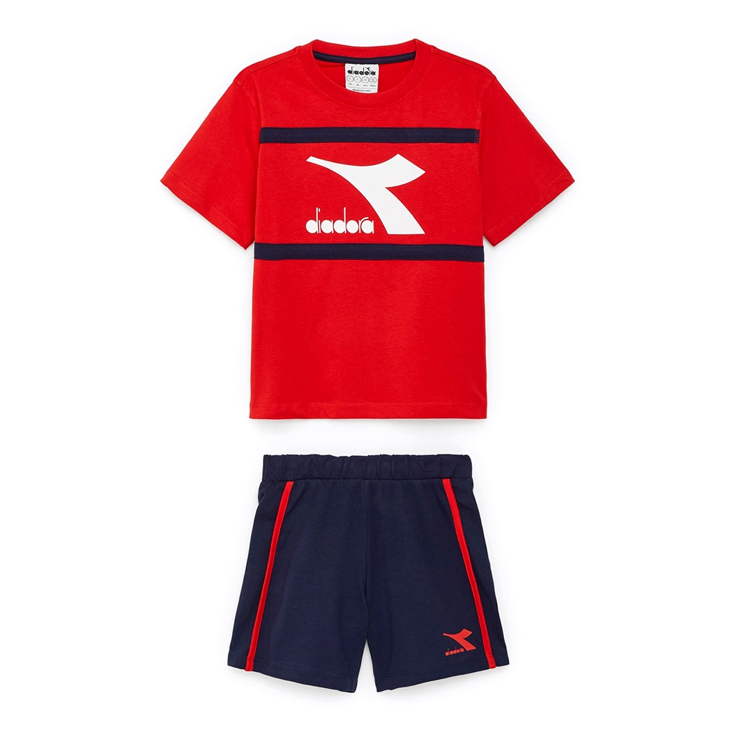 DIADORA JB.SET SS SPORT ART COMPLETO COTONE BAMBINO T-SHIRT PANT 102.179341