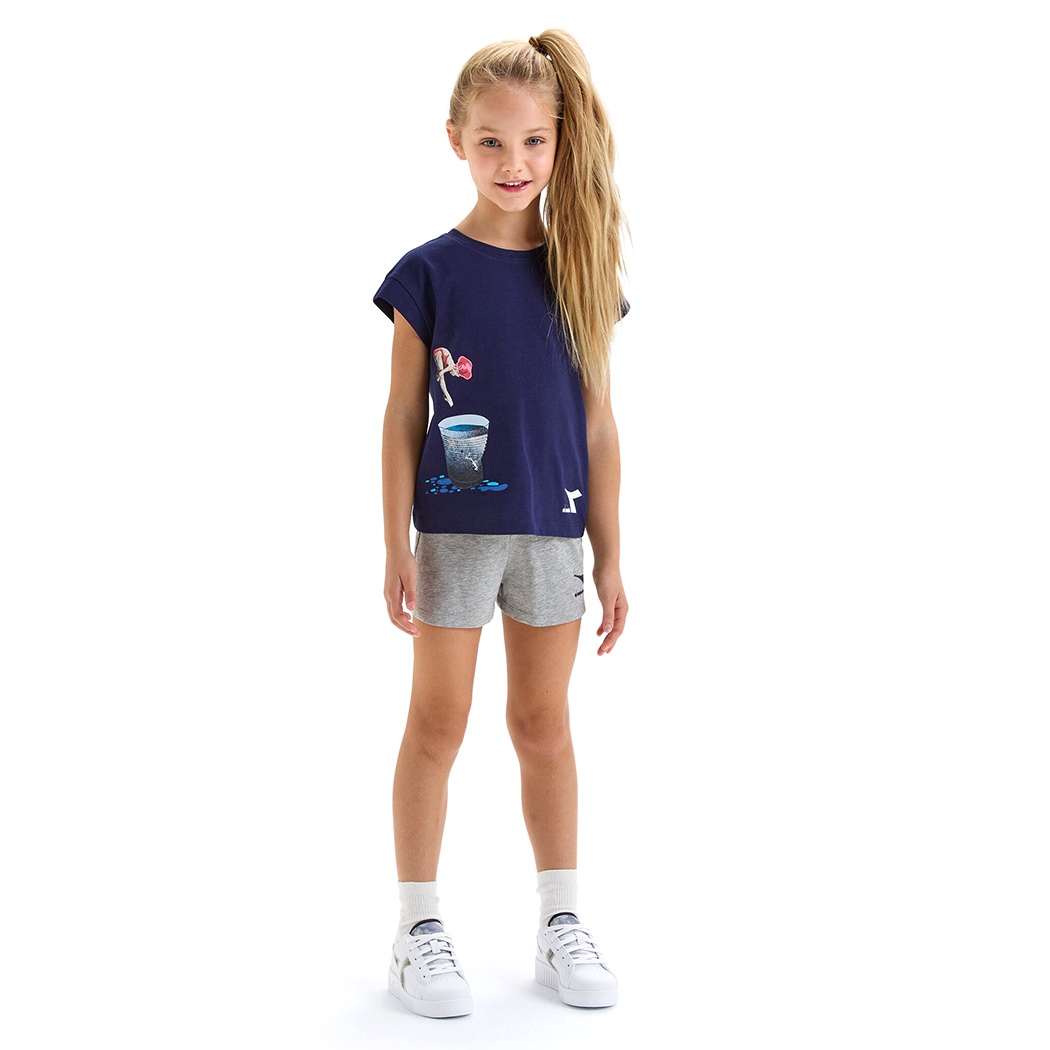 DIADORA JG.SET SS SPORT ART LOGO COMPLETINO BAMBINA T-SHIRT LEGGINGS 102.179351