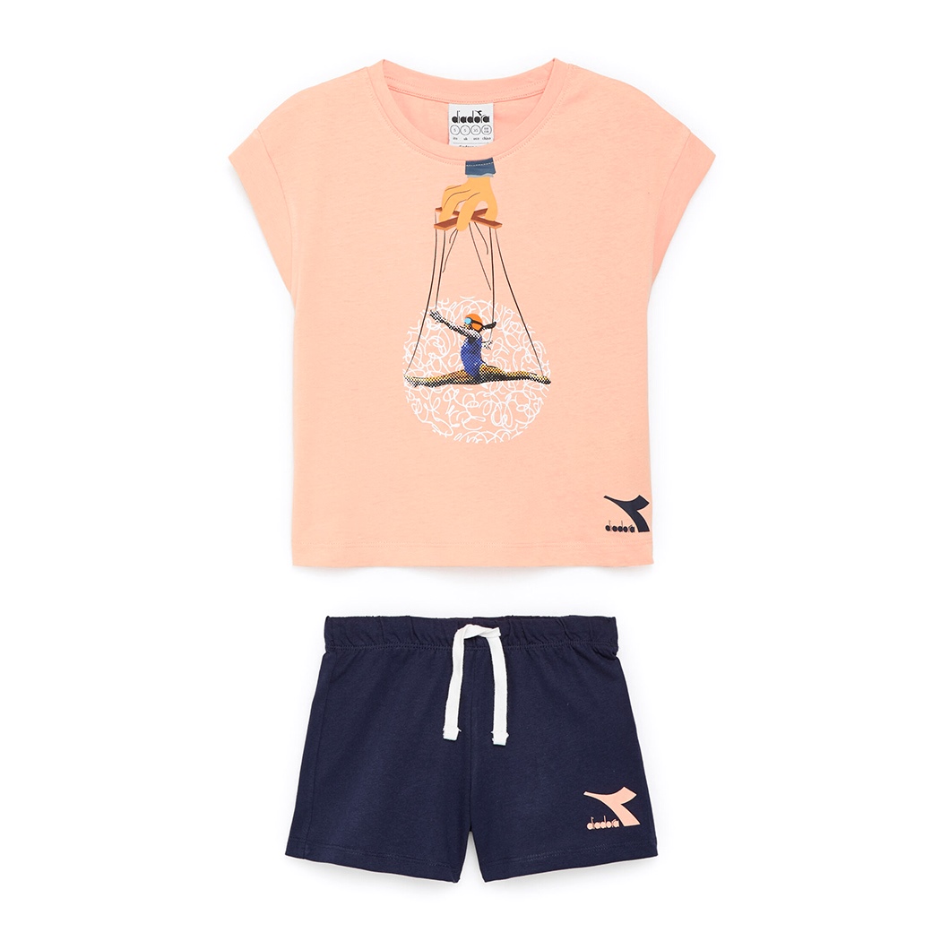 DIADORA JG.SET SS SPORT ART LOGO COMPLETINO BAMBINA T-SHIRT LEGGINGS 102.179351