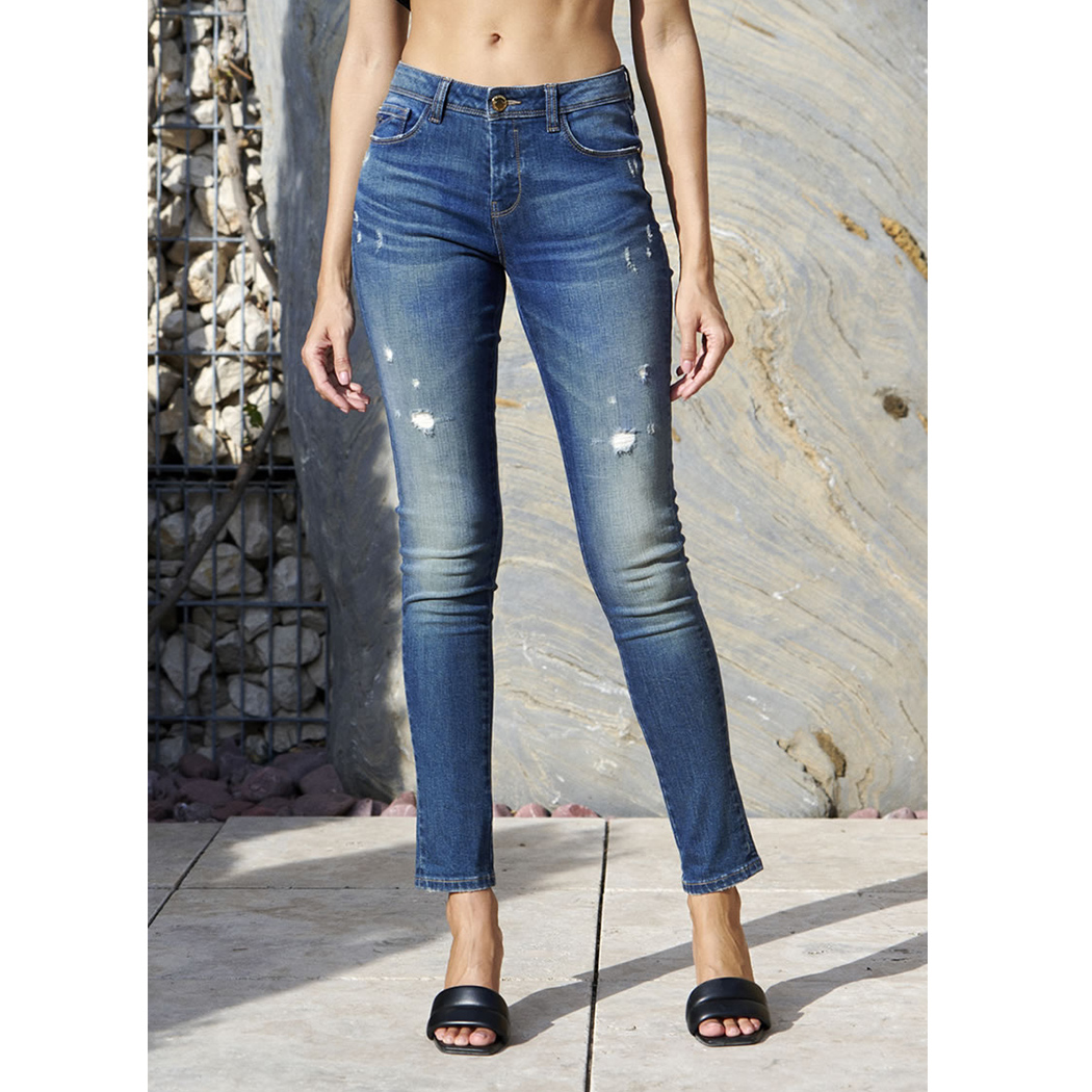 YES ZEE JEANS PANTALONI DONNA PUSH UP SKINNY SLIM FIT 5 TASCHE STRETCH P375/W292