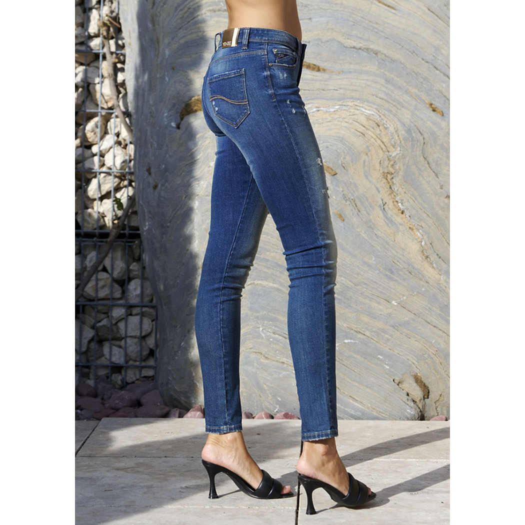 YES ZEE JEANS PANTALONI DONNA PUSH UP SKINNY SLIM FIT 5 TASCHE STRETCH P375/W292