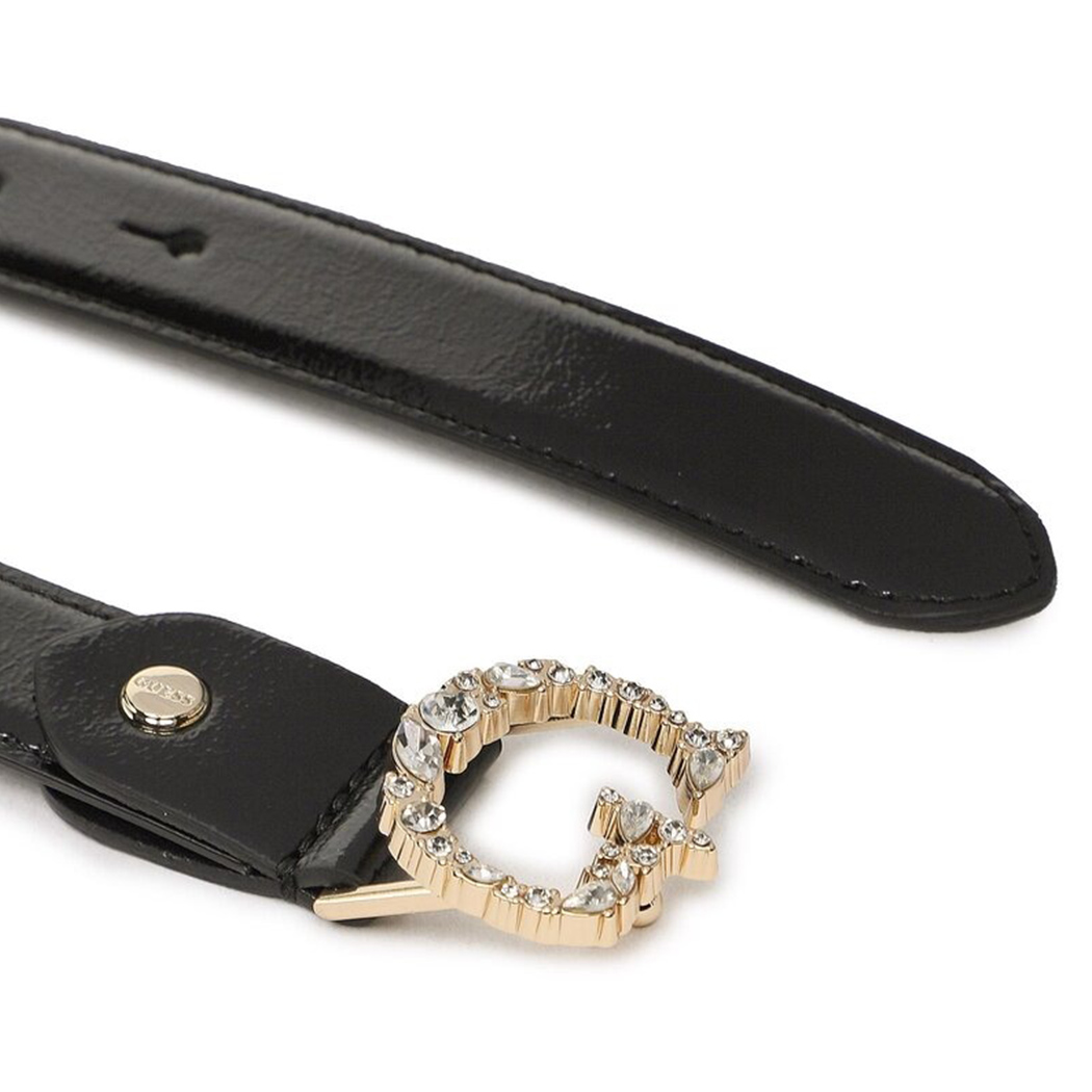 GUESS CINTURA DONNA IN VERNICE STRASS BRILLANTINI LOGO FIBBIA CINTA BW7745VIN25