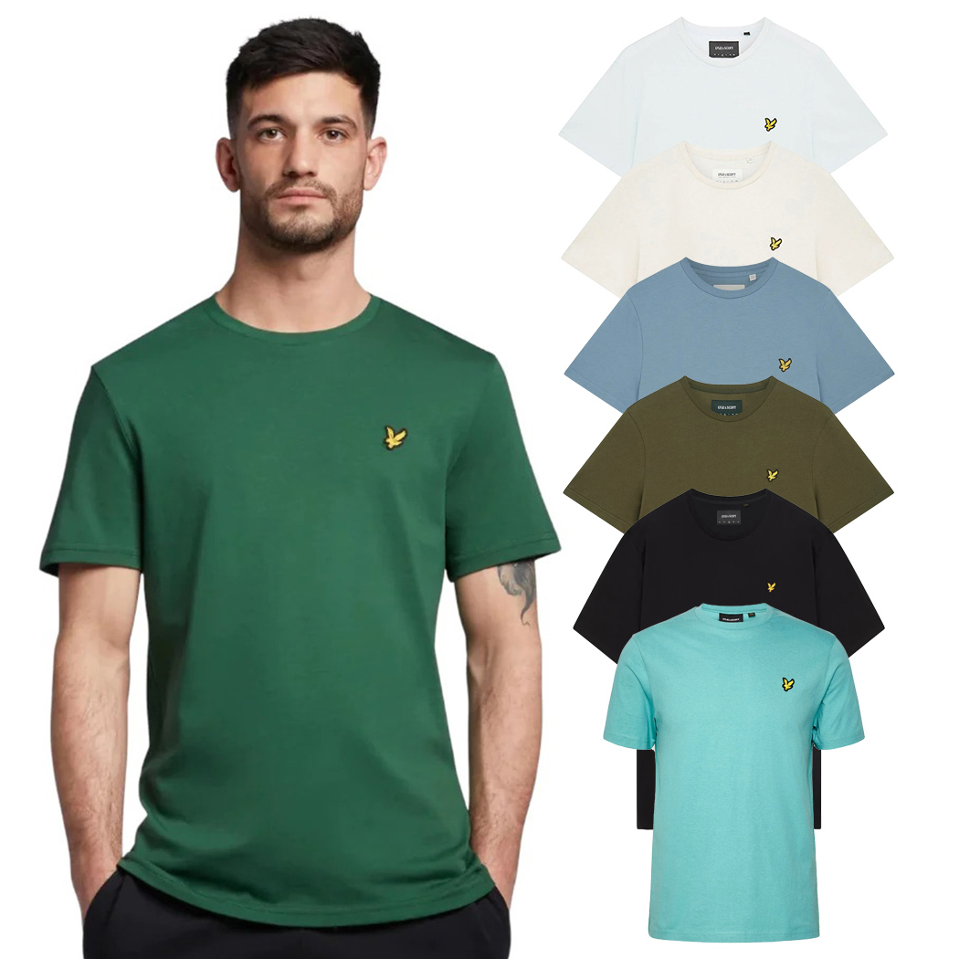 LYLE E SCOTT PLAIN T-SHIRT UOMO LOGO MODA MAGLIA COTONE ESTATE SPORT TS400VOG