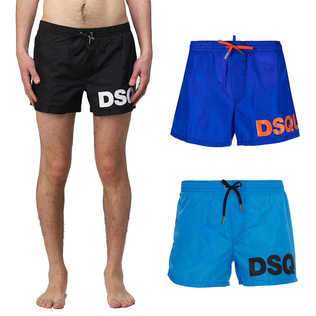DSQUARED2 COSTUME DA BAGNO UOMO MAXI LOGO BOXER MIDI MARE BEACH D7B5C4690