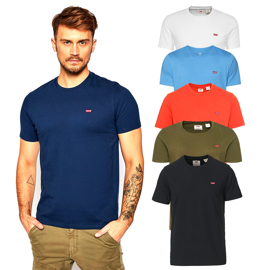 LEVI\'S T-SHIRT UOMO MAN BOY MAGLIA COTONE SPORT MAGLIETTA LOGO CON RICAMO 56605