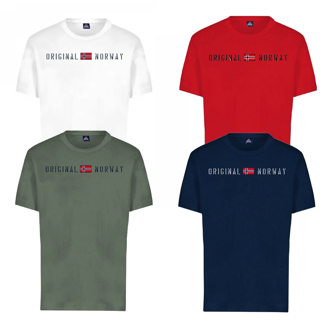 NORWAY MAGLIETTA T-SHIRT UOMO MAGLIA COTONE SPORT LOGO FRONTALE 836011