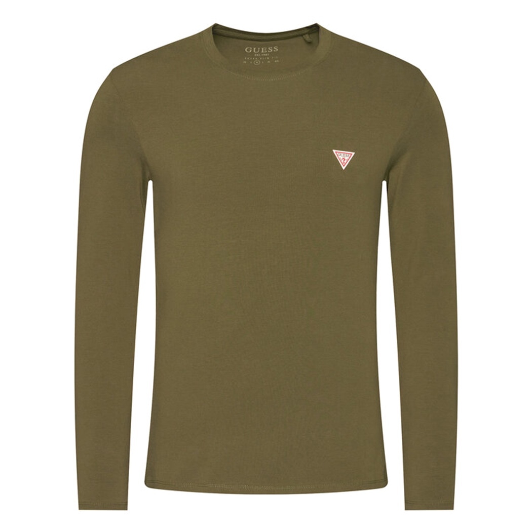 GUESS T-SHIRT UOMO MAGLIA COTONE MANICA LUNGA SPORT STRETCH BASIC M2YI28J1314