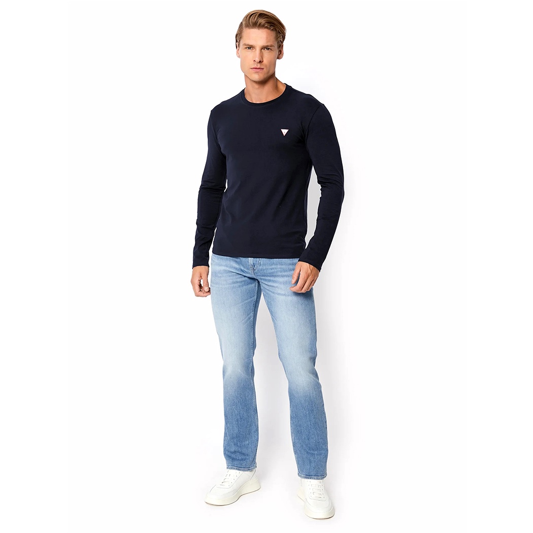 GUESS T-SHIRT UOMO MAGLIA COTONE MANICA LUNGA SPORT STRETCH BASIC M2YI28J1314