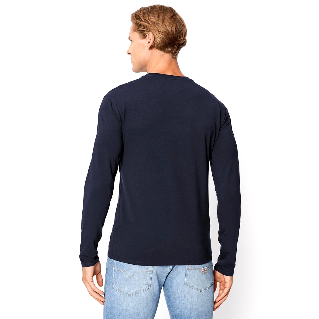 GUESS T-SHIRT UOMO MAGLIA COTONE MANICA LUNGA SPORT STRETCH BASIC M2YI28J1314