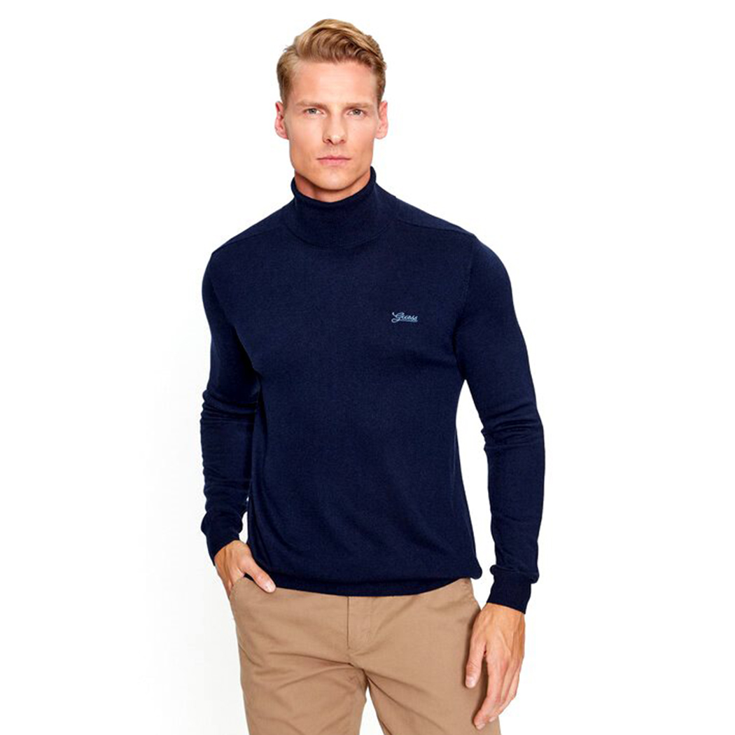 GUESS MAGLIA MAGLIONE PULLOVER UOMO COLLO ALTO DOLCEVITA INVERNALE M3BR10Z3052