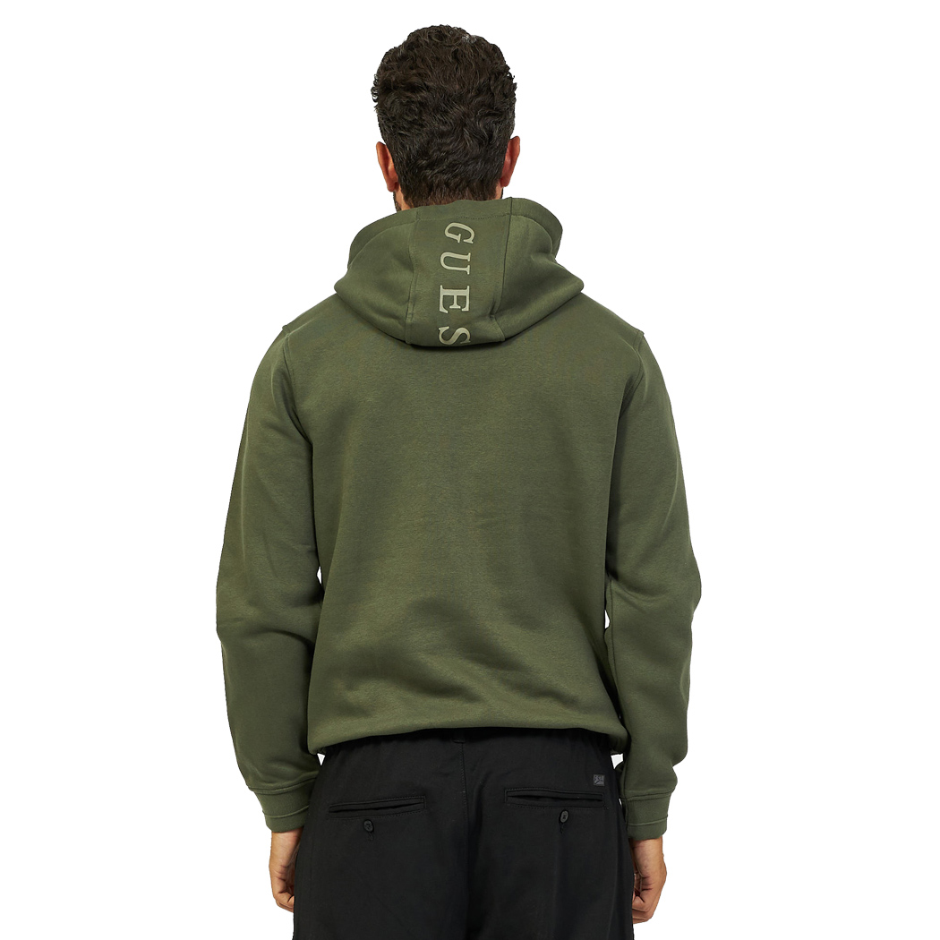 GUESS FELPA UOMO INVERNALE GARZATA LOGO SU CAPPUCCIO MAGLIA SPORT M3BQ52K9Z21