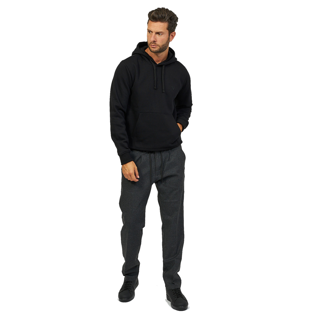 GUESS FELPA UOMO INVERNALE GARZATA LOGO SU CAPPUCCIO MAGLIA SPORT M3BQ52K9Z21