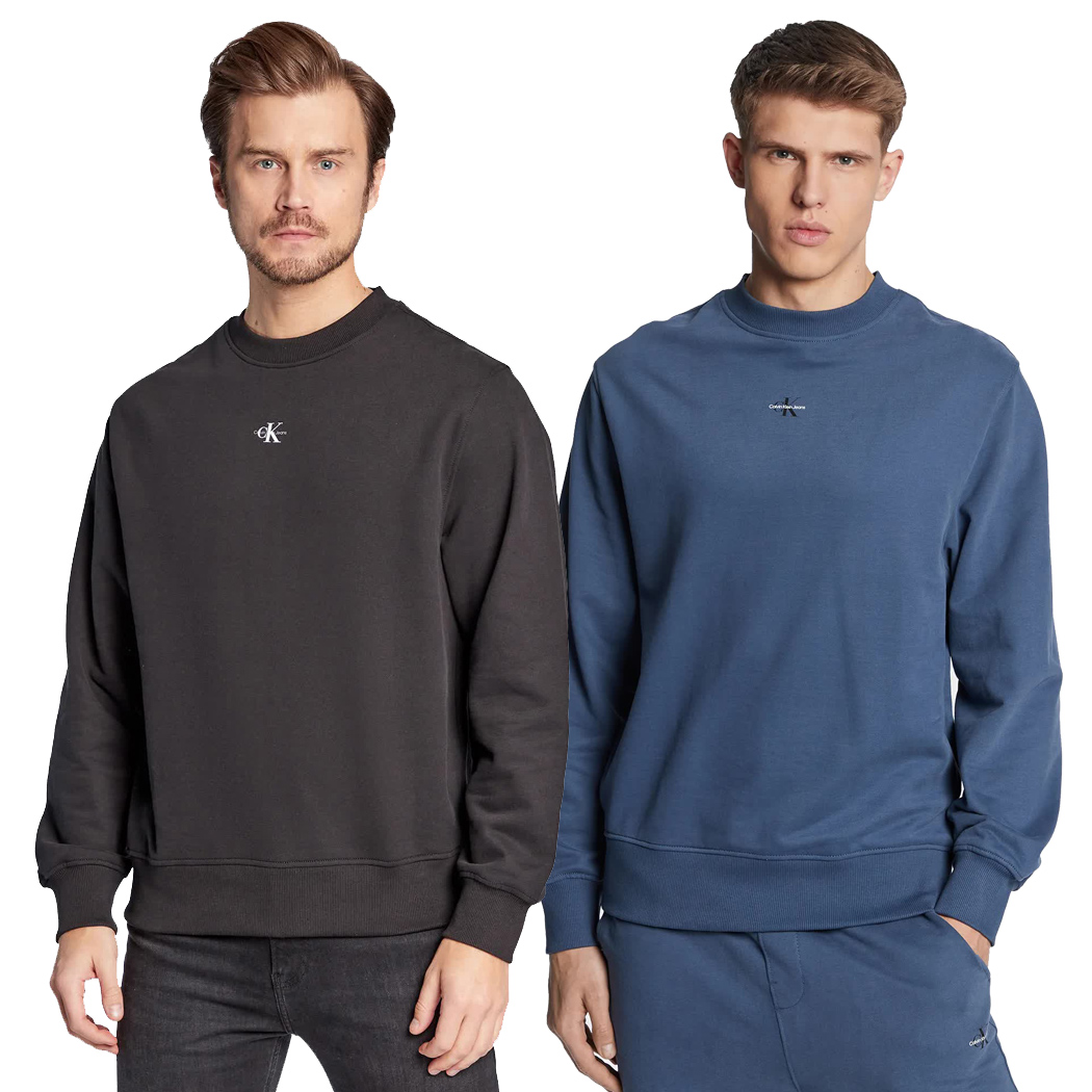 CALVIN KLEIN FELPA UOMO FRENCH TERRY CON MONOGRAMMA DI TAGLIO RELAXED J30J322534