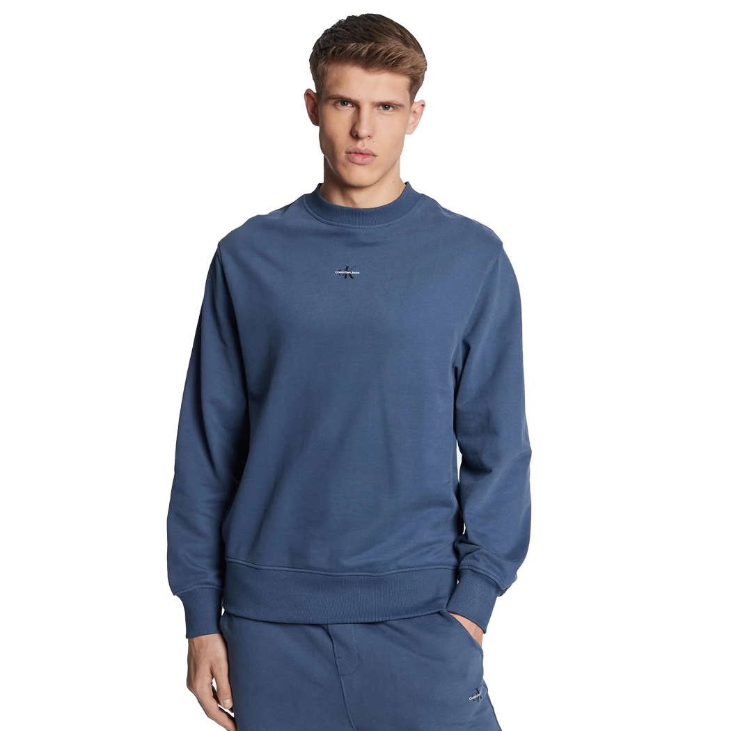 CALVIN KLEIN FELPA UOMO FRENCH TERRY CON MONOGRAMMA DI TAGLIO RELAXED J30J322534