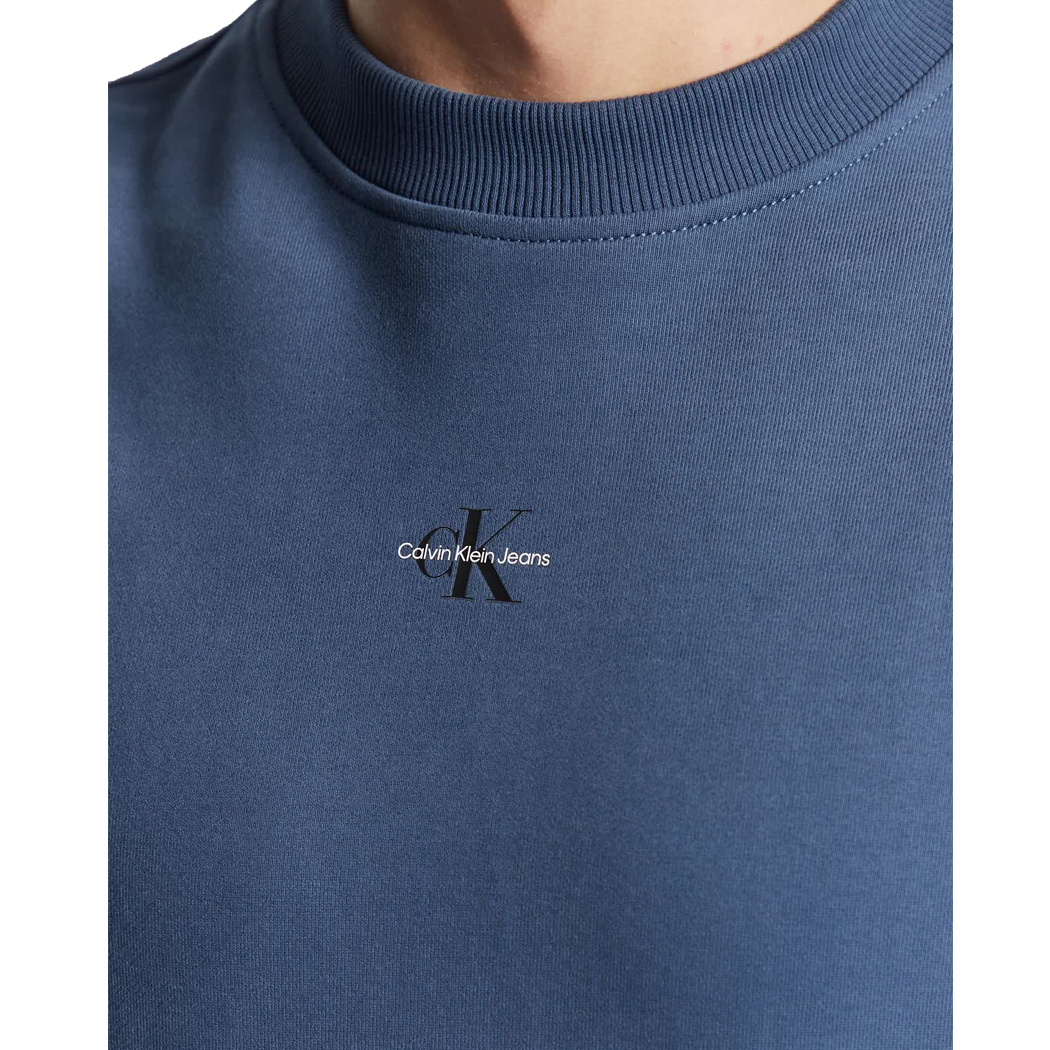 CALVIN KLEIN FELPA UOMO FRENCH TERRY CON MONOGRAMMA DI TAGLIO RELAXED J30J322534