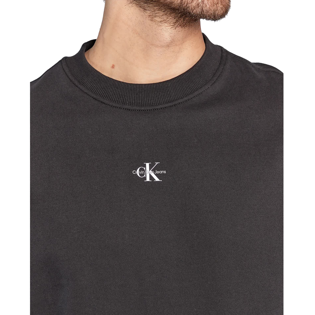 CALVIN KLEIN FELPA UOMO FRENCH TERRY CON MONOGRAMMA DI TAGLIO RELAXED J30J322534