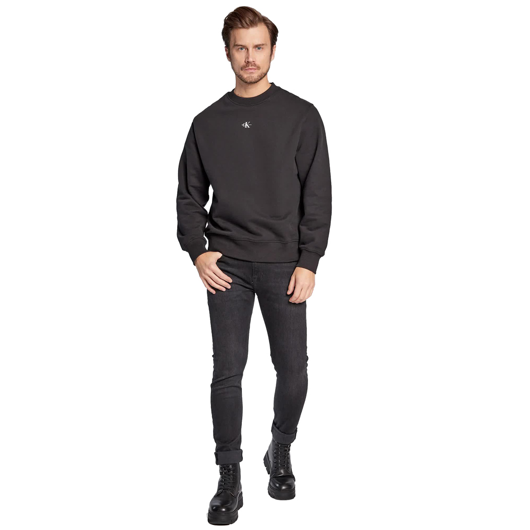 CALVIN KLEIN FELPA UOMO FRENCH TERRY CON MONOGRAMMA DI TAGLIO RELAXED J30J322534