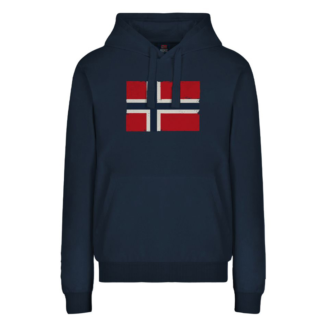 NORWAY FELPA GARZATA UOMO CON CAPPUCCIO FLEECE HOODIE BIG LOGO SPORT 129443