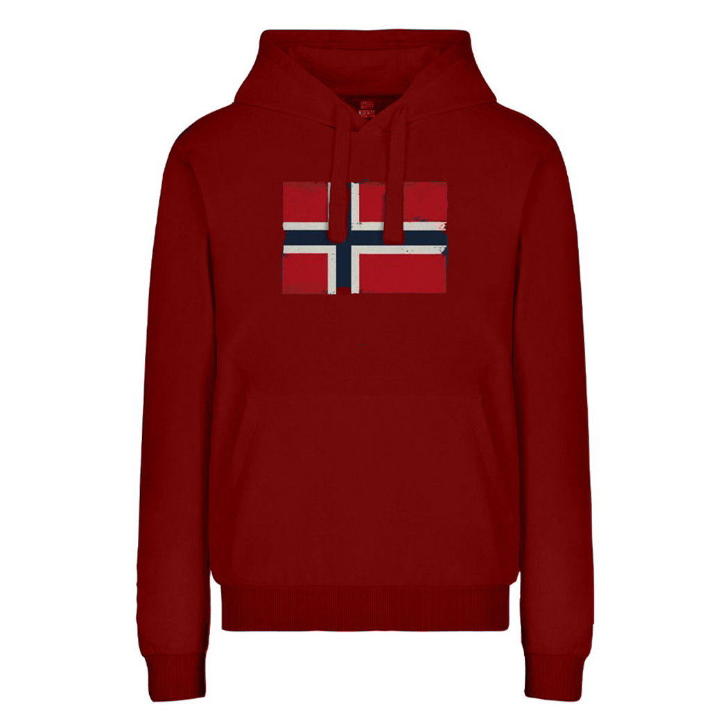 NORWAY FELPA GARZATA UOMO CON CAPPUCCIO FLEECE HOODIE BIG LOGO SPORT 129443