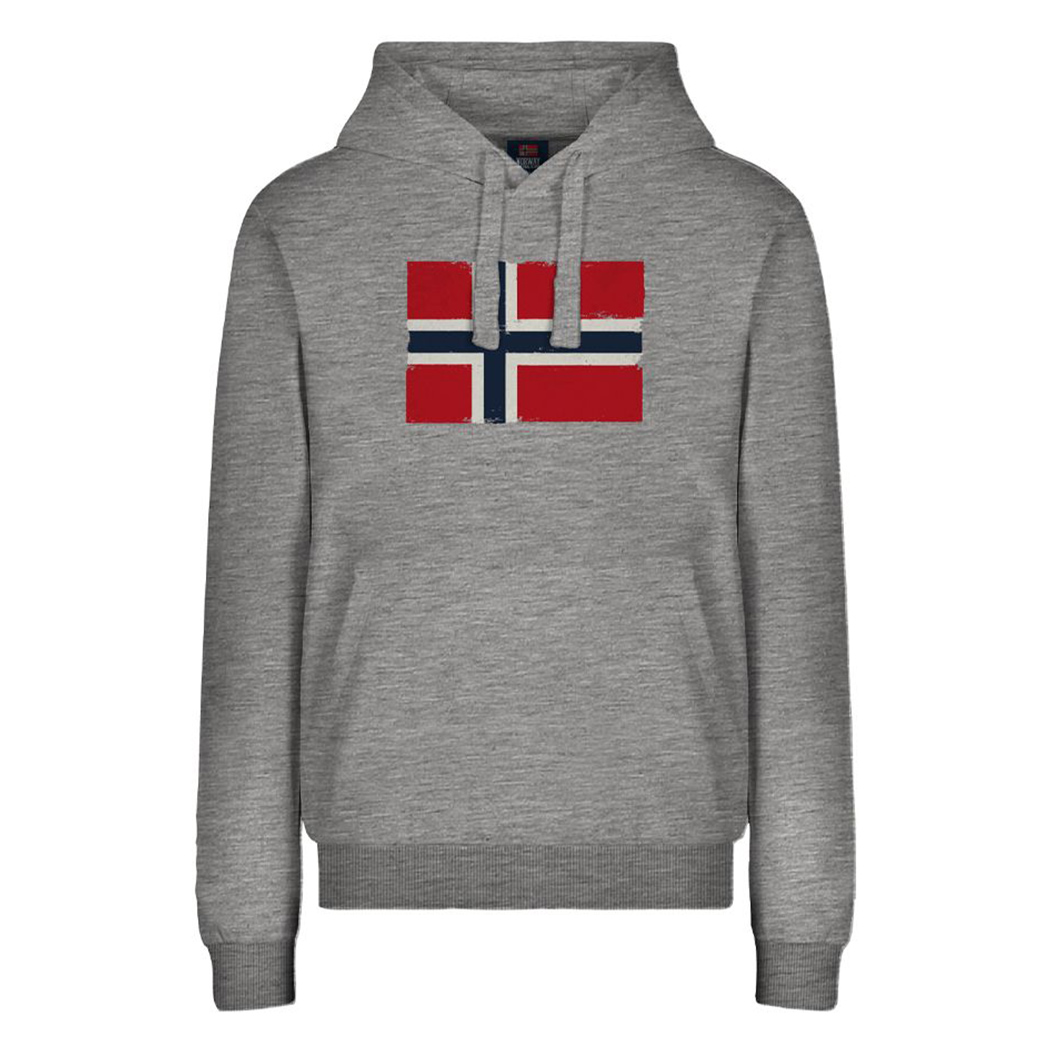 NORWAY FELPA GARZATA UOMO CON CAPPUCCIO FLEECE HOODIE BIG LOGO SPORT 129443