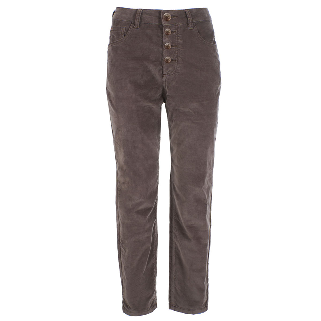 YES ZEE PANTALONI DONNA 5 TASCHE VITA ALTA VELLUTO CROPPED P337/FY00