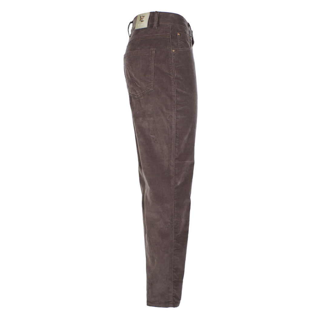 YES ZEE PANTALONI DONNA 5 TASCHE VITA ALTA VELLUTO CROPPED P337/FY00