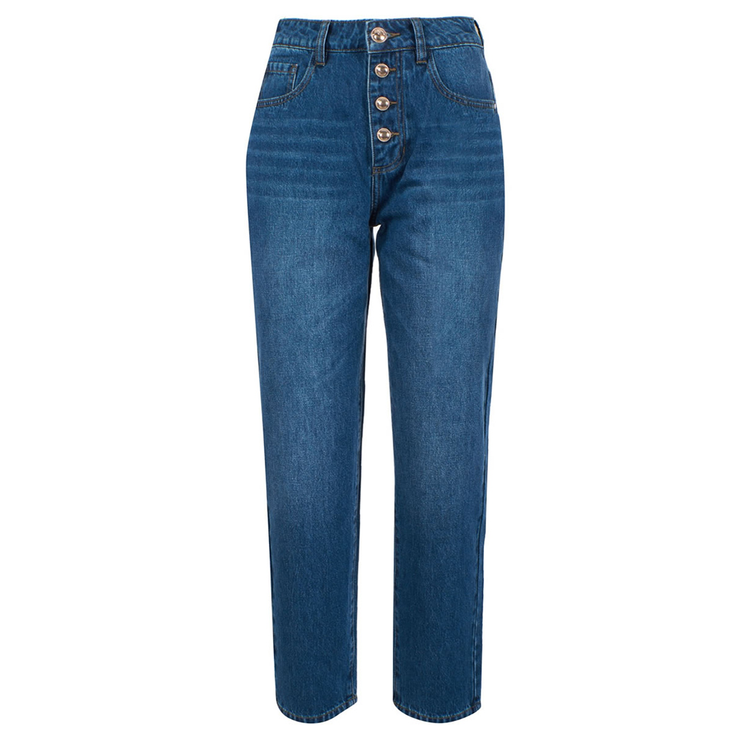 YES ZEE JEANS DONNA 5 TASCHE VITA ALTA CROPPED MOM FIT PANTS 5 TASCHE P337/P705