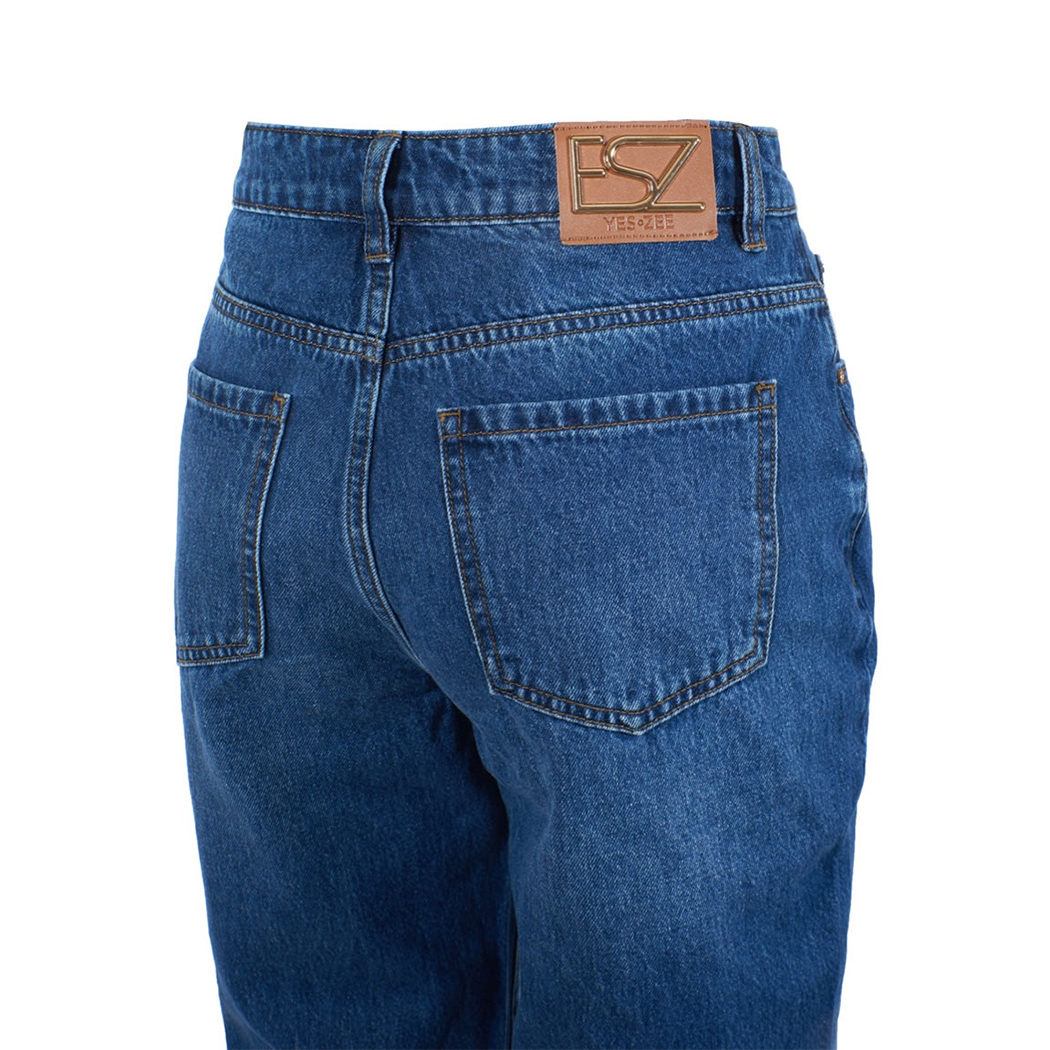 YES ZEE JEANS DONNA 5 TASCHE VITA ALTA CROPPED MOM FIT PANTS 5 TASCHE P337/P705