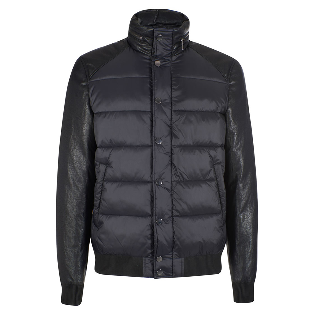 YES ZEE GIUBBOTTO UOMO GIACCA GIUBBINO PIUMINO CAPPUCCIO CON ECOPELLE J805/KA00