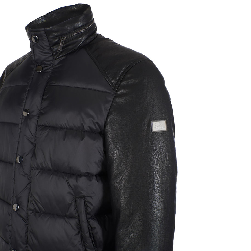 YES ZEE GIUBBOTTO UOMO GIACCA GIUBBINO PIUMINO CAPPUCCIO CON ECOPELLE J805/KA00