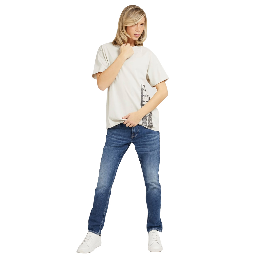 GUESS JEANS UOMO MIAMI PANTALONI SKINNY DENIM SLIM COTONE STRETCH M2YAN1D4Q42