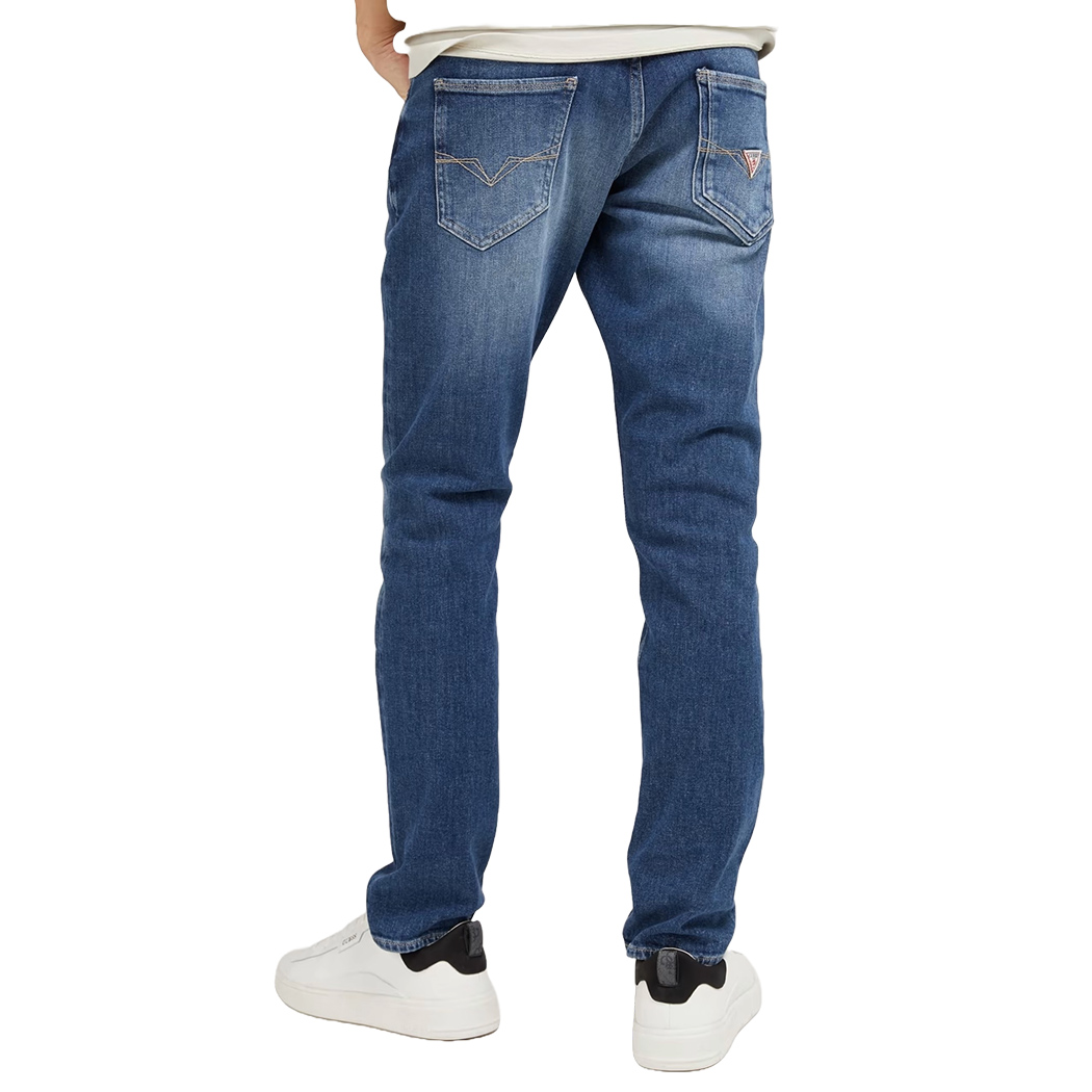 GUESS JEANS UOMO MIAMI PANTALONI SKINNY DENIM SLIM COTONE STRETCH M2YAN1D4Q42