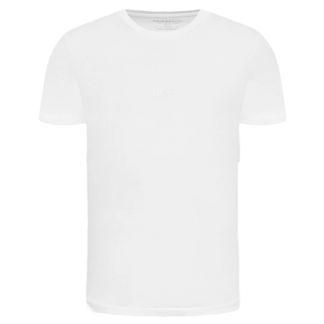 GUESS T-SHIRT UOMO MAGLIA COTONE JERSEY STRETCH LOGO PICCOLO BASIC M2YI72I3Z14