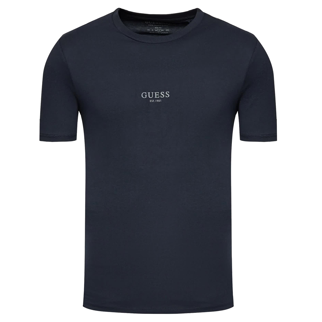 GUESS T-SHIRT UOMO MAGLIA COTONE JERSEY STRETCH LOGO PICCOLO BASIC M2YI72I3Z14