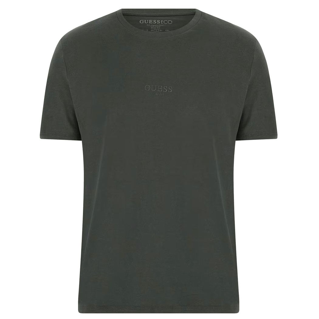 GUESS T-SHIRT UOMO MAGLIA COTONE JERSEY STRETCH LOGO PICCOLO BASIC M2YI72I3Z14