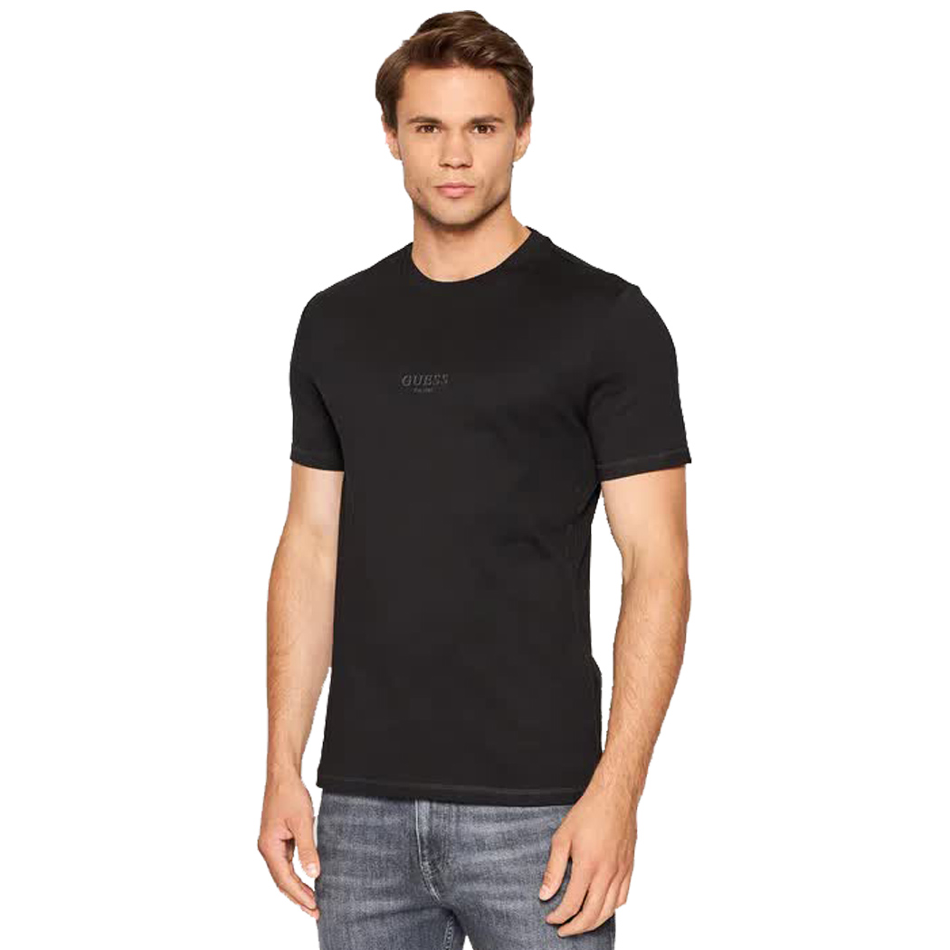 GUESS T-SHIRT UOMO MAGLIA COTONE JERSEY STRETCH LOGO PICCOLO BASIC M2YI72I3Z14