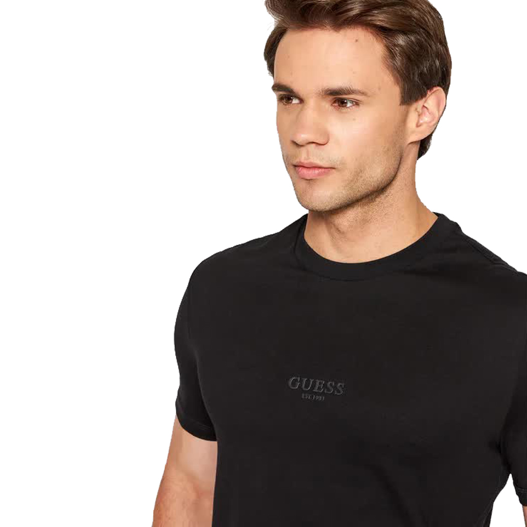 GUESS T-SHIRT UOMO MAGLIA COTONE JERSEY STRETCH LOGO PICCOLO BASIC M2YI72I3Z14