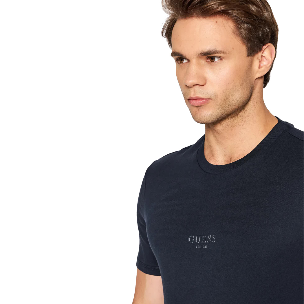 GUESS T-SHIRT UOMO MAGLIA COTONE JERSEY STRETCH LOGO PICCOLO BASIC M2YI72I3Z14