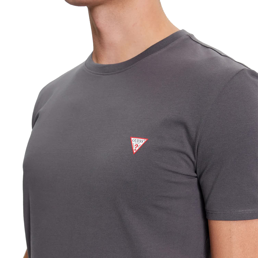 GUESS T-SHIRT UOMO MAGLIA COTONE JERSEY STRETCH LOGO TRIANGOLO BASIC M2YI24J1314