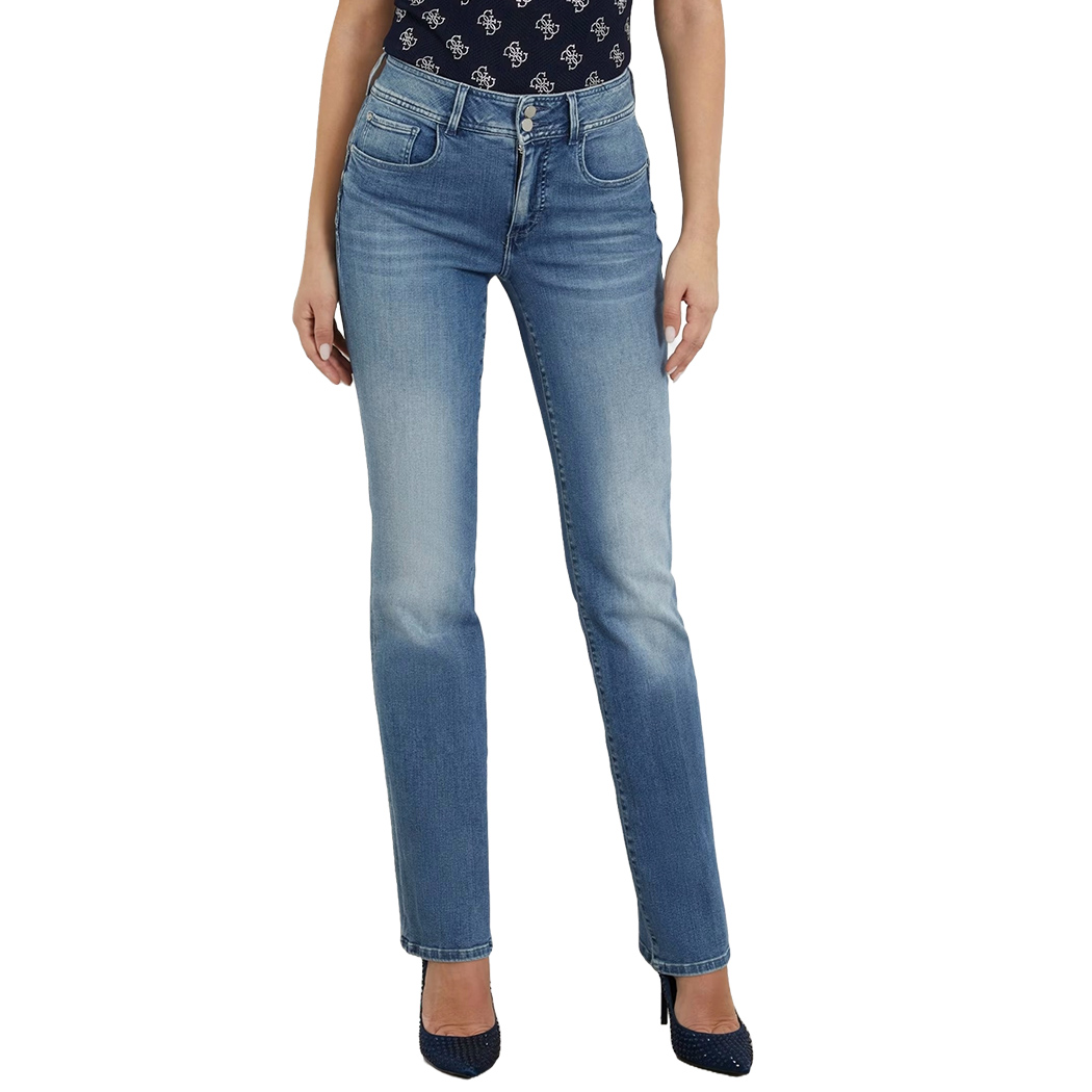 GUESS JEANS PANTALONI DONNA ZAMPETTA SHAPE UP STRAIGHT A VITA ALTA W4RA0VD4Q0E