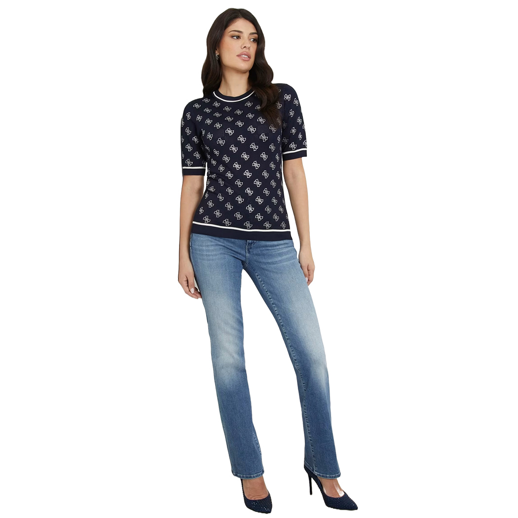 GUESS JEANS PANTALONI DONNA ZAMPETTA SHAPE UP STRAIGHT A VITA ALTA W4RA0VD4Q0E