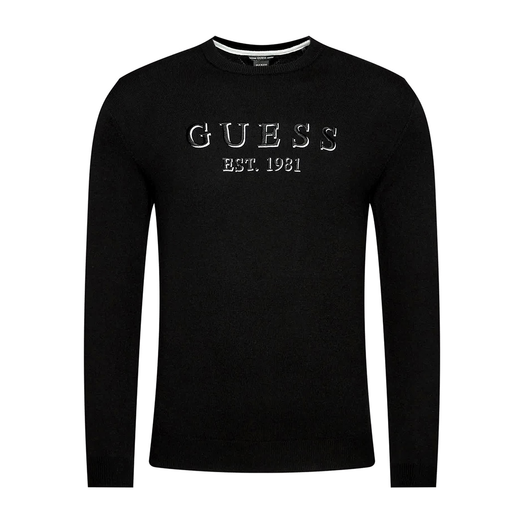 GUESS MAGLIA MAGLIONE GIROCOLLO MISTO LANA PULLOVER UOMO LOGO M3YR03Z3052