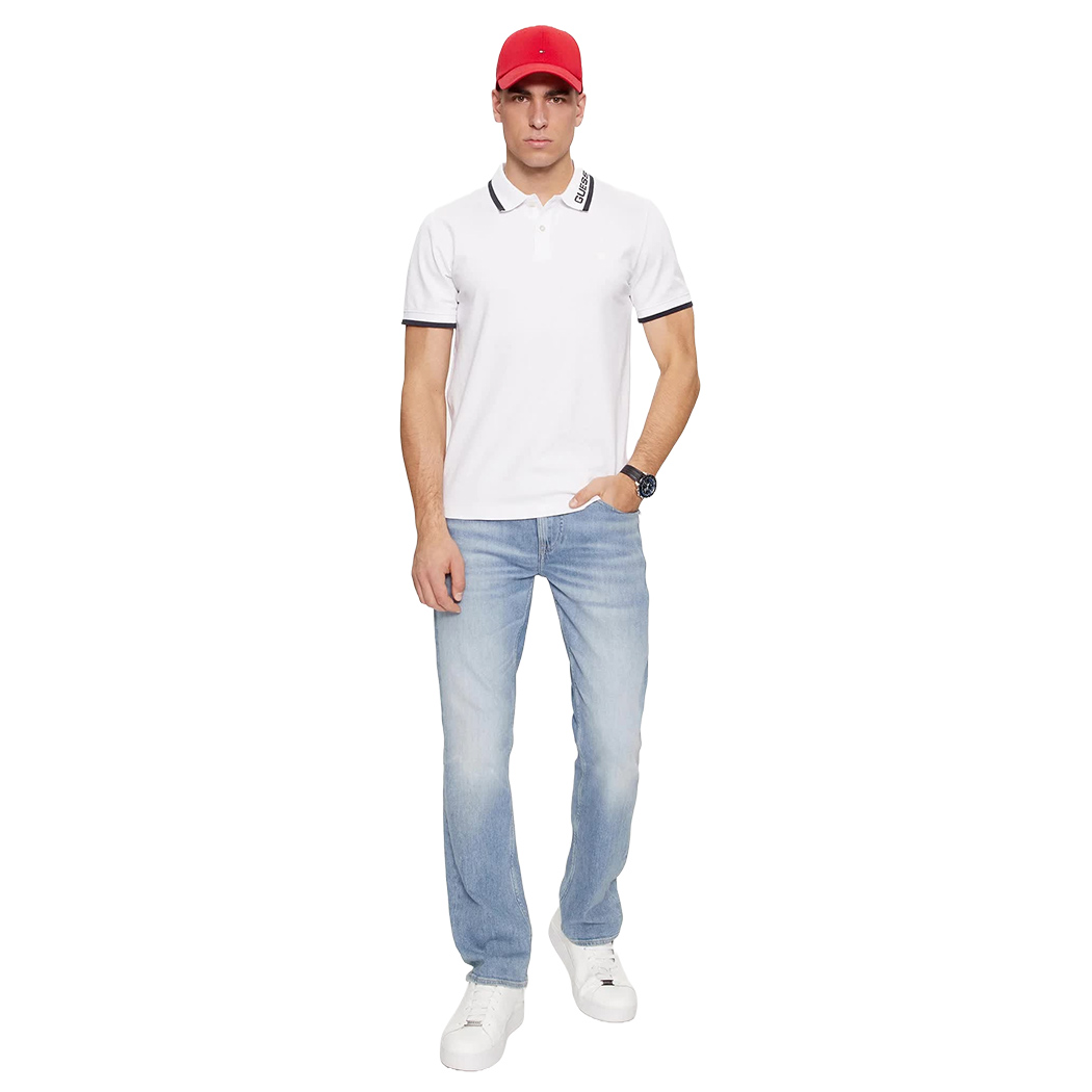 GUESS POLO UOMO T-SHIRT PIQUET COTONE STRETCH MAGLIA ESTATE SPORT M4RP60K7O64