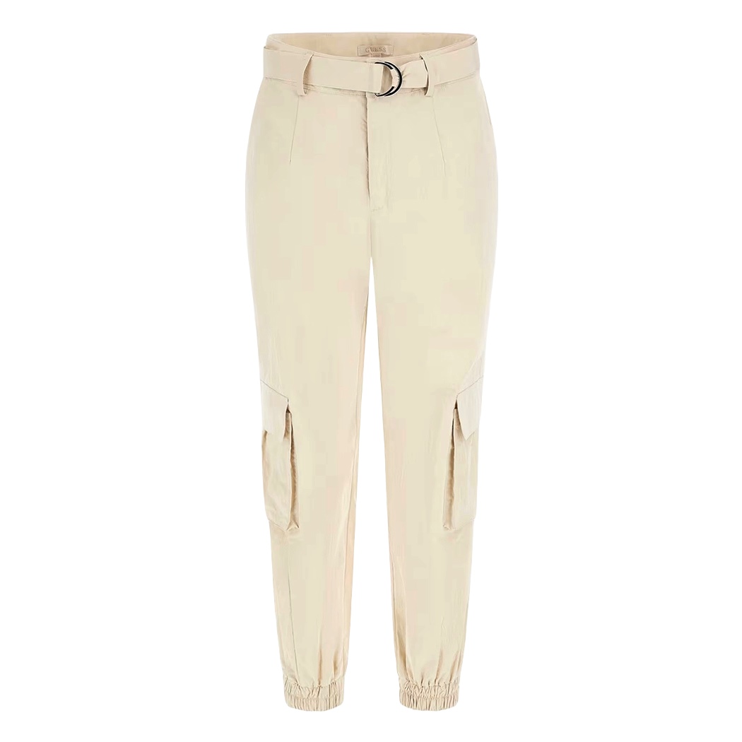 GUESS PANTALONI DONNA CARGO A VITA MEDIA TWILL SPORT LOGO RELAXED W4RB18WFVV0