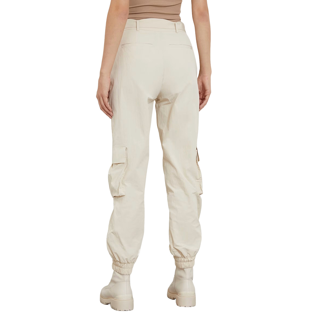 GUESS PANTALONI DONNA CARGO A VITA MEDIA TWILL SPORT LOGO RELAXED W4RB18WFVV0